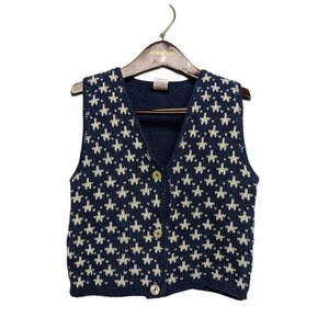 Vtg Grandpa Sweater Vest Button Up Blue Little Girls Sz XS (4/5) - Picture 1 of 7