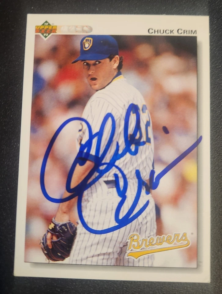 Chuck Crim Autograph Signed 1992 Upper Deck Milwaukee Brewers - Image 1 of 1