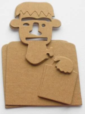 {3} * FRANKENSTEIN MONSTER* 万圣节未完成裸板模切 4 1/2 — 第 1/2 张图片