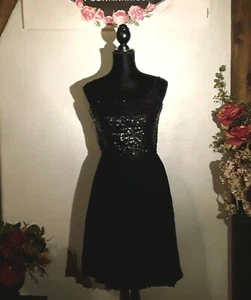 Schwarzes kurzes festliches Damenkleid Vintage 60er Jahre - Bild 1 von 5