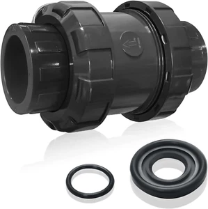 PVC Spring Ture Union Check Valve, 1In Slip Swing Utility Water One Way Check Va - Picture 1 of 12