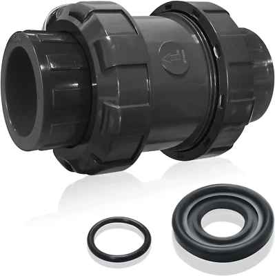 PVC Spring Ture Union Check Valve, 1In Slip Swing Utility Water One Way Check Va - Image 1 of 4