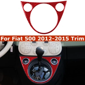 Console Gear Shifter Panel Carbon Fiber Sticker Cover Trim For Fiat 500 2012-15 - Picture 1 of 12