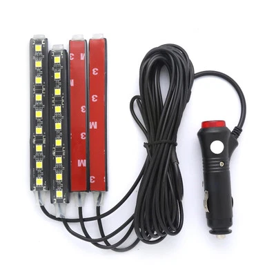 4xBlue 9 LED Charge Car Interior Accessories Foot Car Decorative Light Lamps New - Image 1 of 4