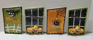 MWW Market Set 4 Piatti Antipasto Halloween Pipistrelli Zucche Ragni Texturizzati 6x4 - Foto 1 di 4