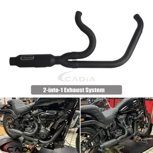 Sistema de escape 2 en 1 tubo silenciador para Harley Softail FXLRST FXLRS FXBBS FXFBS - Imagen 1 de 13