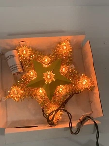December Home 8” Tree Topper Gold 11 Gold Lights New - Picture 1 of 11