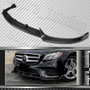 Carbon Fiber Front Bumper Lip Spoiler For 2017-2020 Mercedes E-Class Sport W213 - Picture 1 of 6