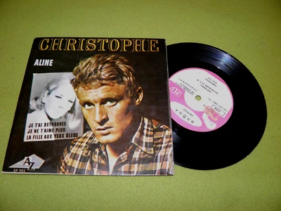 Christophe - Aline / Je T'Ai Retrouve - 4xTracks EP Israel 1st Press 1965 7" 45 - Image 1 of 2