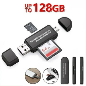 Micro SD Card Reader Adapter to USB Type C/Micro USB/USB A Converter for Macbook - Picture 1 of 9