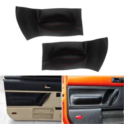 2 uds para VW Beetle 98-10 revestimiento de puerta delantera interior cuero reposabrazos cubierta Trim - Imagen 1 de 4