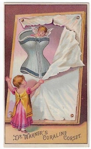 Dr. Warner's Coraline Corset Victorian Trade Card Cupid VG Condition - Picture 1 of 2