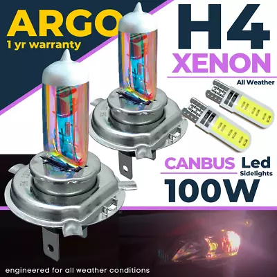 H4 Xenon Led White 100w All Weather 501 Side light Headlight Bulbs 472 Hid P43t - Image 1 of 4