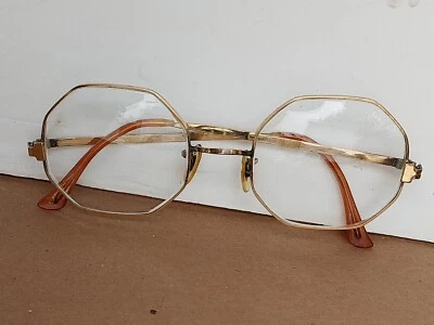 Vintage Rare Huason 1/20 12K GF Gold Filled Octagon Eyeglasses Frames 5-1/2 - Image 1 of 4