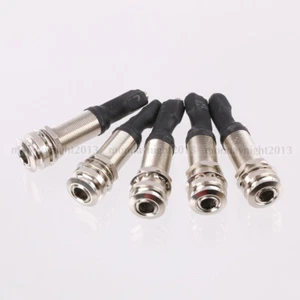 5X Cylinder Guitar Bass End Pin Output Jack 6.35mm Mono Input 2.5mm 6306 Brass - Picture 1 of 4