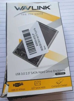 WAVLINK USB 3.0 SATA Hard Drive Enclosure for 2.5 inch 5mm/7mm/9.5mm - Image 1 of 3