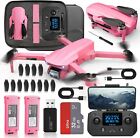 Drones with Camera 4k 40 Mins Flight Time GPS FPV Brushless Motor W/32GB TF Pink