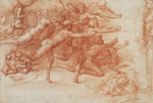 Impresión de bellas artes sobre lienzo arte de tiro de arqueros Miguel Ángel Buonarroti 36" - Imagen 1 de 1