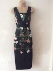 TED BAKER 2 Uk 10 Beautiful Black Floral Fitted Bodycon Occasion Dress