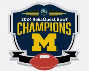 2024 Reliaquest Bowl Champions Michigan Wolverines Pin - Picture 1 of 1