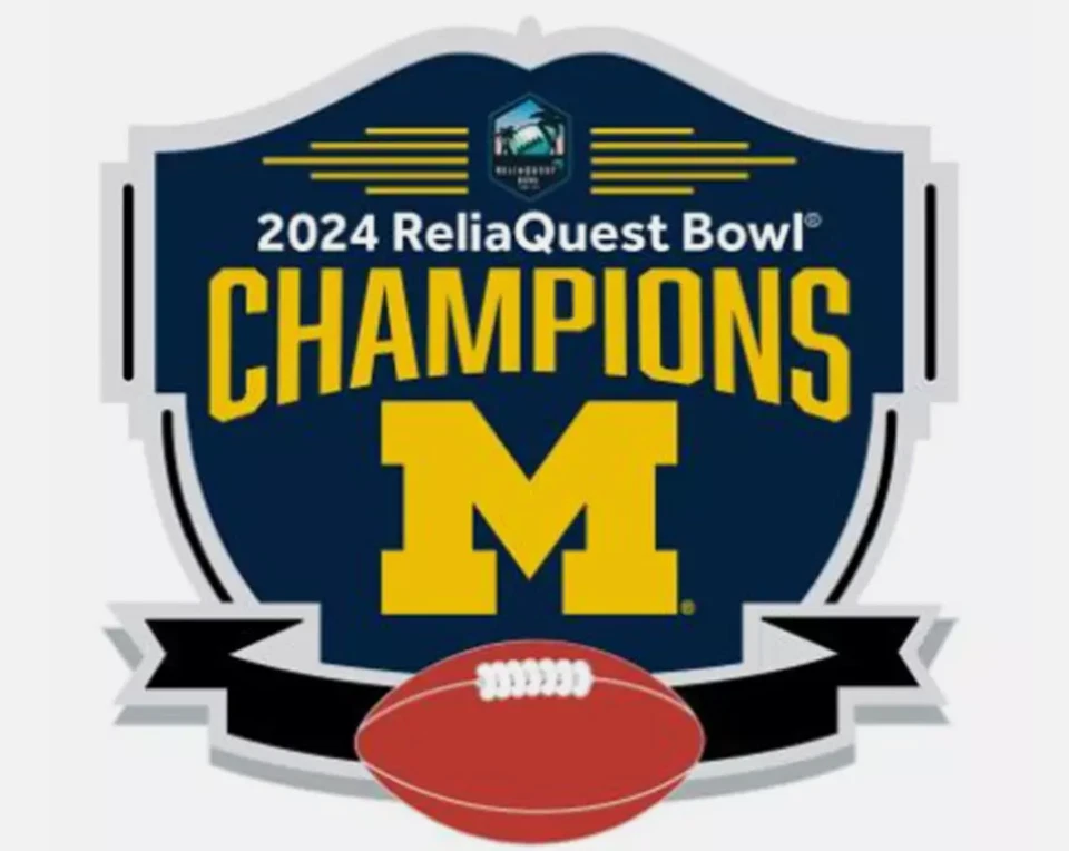 2024 Reliaquest Bowl Champions Michigan Wolverines Pin - Image 1 of 1