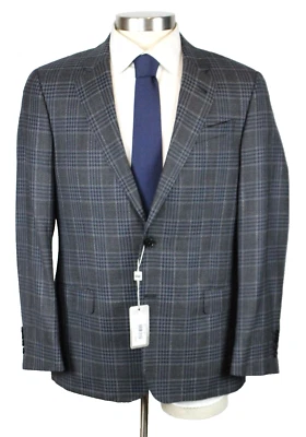 $1295 Armani Collezioni Abrigo Deportivo 40 R Para Hombres Gris Lana A Cuadros Seda Blazer Nuevo Foto 1 de 4