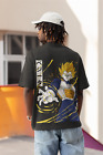Mens Organic Cotton Vegeta Warrior Goku Dragon Anime Majin Streetwear T-Shirt
