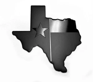 Bandera del estado de Texas bandera de metal emblema de guardabarros automático (4"x3", negro) - Imagen 1 de 6