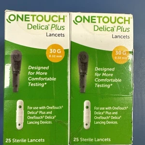 NEW!! OneTouch Delica Plus Lancets 30 Gauge 100ct Lancets Exp: 02/2028 - Picture 1 of 6