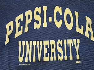 Pepsi Pepsi-Cola University t-shirt blue mini stripe pepsico large ? - Picture 1 of 7