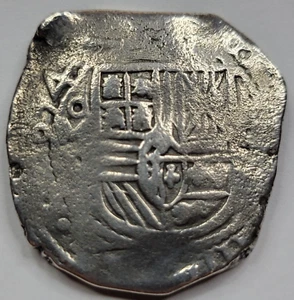 1654 DATED Mexico Cob 8 Reales Scarce Dated Piece Assayer P Mo 26g Nice *H140 - Picture 1 of 5