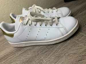 Adidas Originals Stan Smith Damenschuhe Größe 8 weiß/gold - Bild 1 von 10