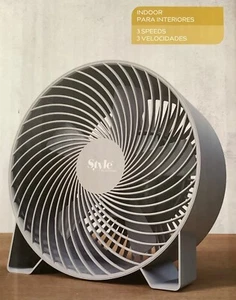 Style Selections 8-in 3-Speed Indoor Gray Desk Fan - BRAND NEW IN BOX! - Picture 1 of 6