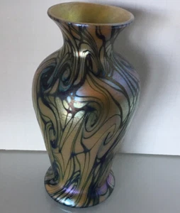 ANTIQUE Vintage DURAND KING TUT VASE QUEZAL ERA 6 1/4 Inches - Picture 1 of 10