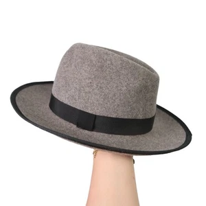Vintage 90s Grey Wool Women's Fedora Hat - Picture 1 of 5