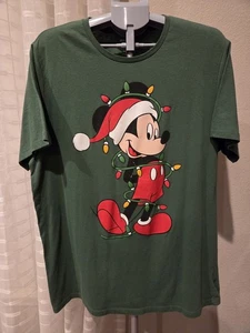 Disney Old Navy T-Shirt Damen Gr. XXL Tall Grün Mickey Mouse Weihnachten - Bild 1 von 7