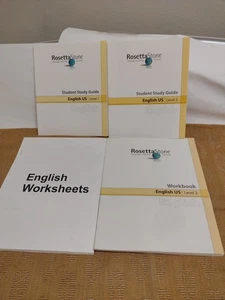 RosettaStone English US Level 1-2 Language Learning Study Guides Worksheets - Picture 1 of 6