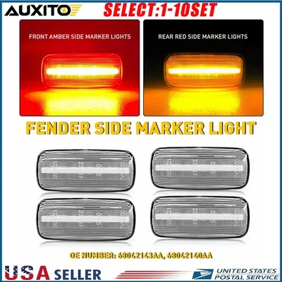 LED Side Marker Lamps Clear For 2010-2018 Dodge Ram 2500 3500 Dually Bed 4-20X - Image 1 of 4