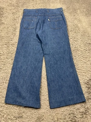 Vtg Levis Panatela Pants Men 34x28 Disco Flare Wide Leg Bell Bottom Denim Jeans - Image 1 of 4