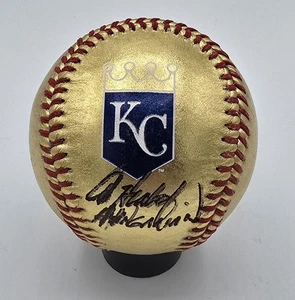 Balón Beckett 2025 autografiado por Al Hrabosky Kansas City Royals oro ROMLB firmado - Imagen 1 de 2