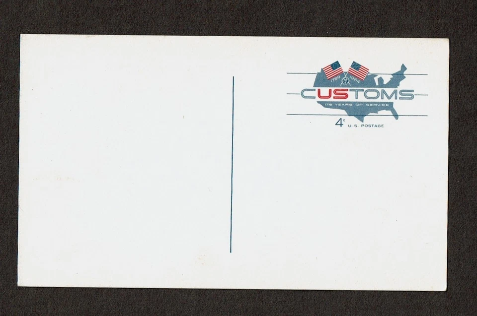 1964  U.S. AIRMAIL POSTAL CARD Pre-Cancelled 4c  Customs Sc#UX50 Mint Vintage - Image 1 of 1
