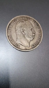 1874 A Prussia Funf Mark (5 mark Germany Wilhelm I) XF LETTERED EDGE - Picture 1 of 5