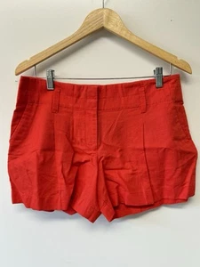 Ann Taylor Linen Size 6 Cotton Orange High Rise Shorts NWT Coastal Bold - Picture 1 of 12