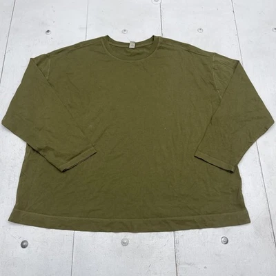 Old Navy Shirt Womens 2X Olive Green Long Sleeve Vintage Tee Crewneck Cotton - Image 1 of 4