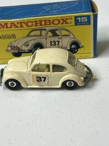 Vintage Lesney Matchbox 15D VW, Decals on Doors & Unspun Base Rivet Die Cast - Picture 1 of 4
