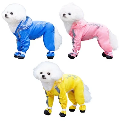 Impermeable Reflectante Perro Impermeable Ajustable Ligero Mascota Chaqueta Foto 1 de 4