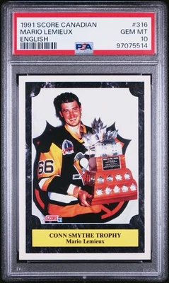 1991 Score Canadian Mario Lemieux #316 PSA 10 💎 Low Pop - Image 1 of 2