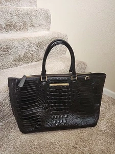 Bolso de Mano de Fin de Semana de Viaje de Cuero Duxbury Negro Brahmin - Imagen 1 de 15