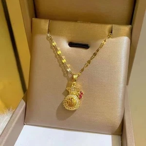 Fashion Accessory Lucky Necklace Hollowed Out Necklace 40cm To 50cm Perimeter - Picture 1 of 14