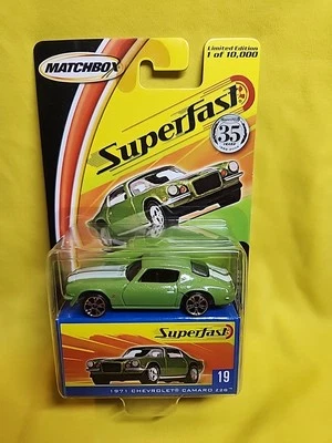 Matchbox Superfast 1971 Chevy Camaro Z28 #19 Limited  1/10000 Lime Green NOS 🔥H - Image 1 of 4